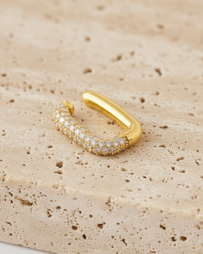 rectangular colored CZ earcuff