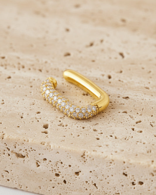 rectangular colored CZ earcuff