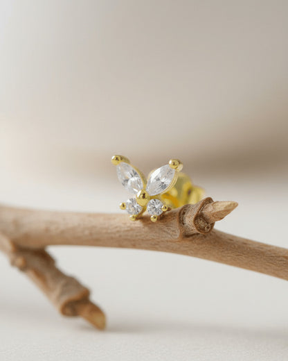 tiny butterfly shape stud earring.