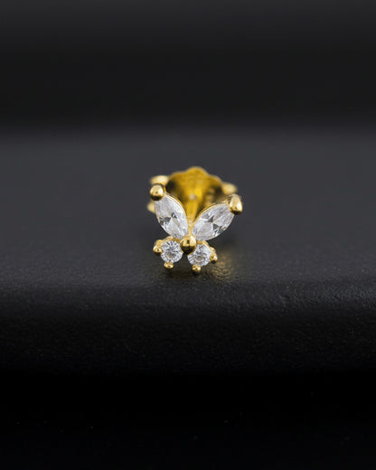 tiny butterfly shape stud earring.