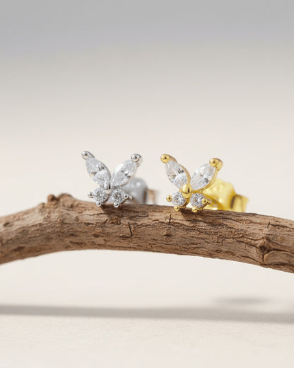 tiny butterfly shape stud earring.