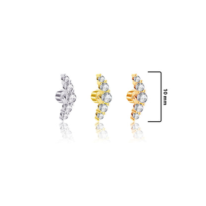 graduated stones curved flat-back piercing.