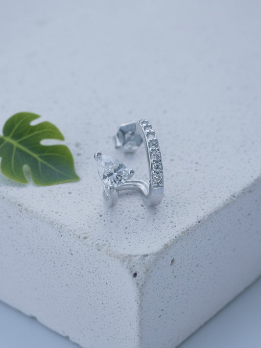 CZ hoop with a side pear shape.