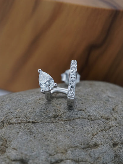 CZ hoop with a side pear shape.