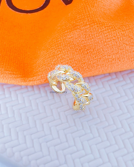 CZ curb chain design earcuff.
