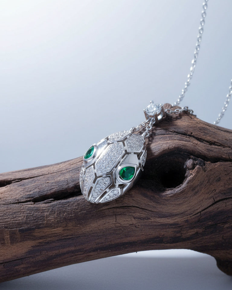 CZ snake shape necklace.