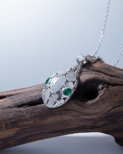 CZ snake shape necklace.