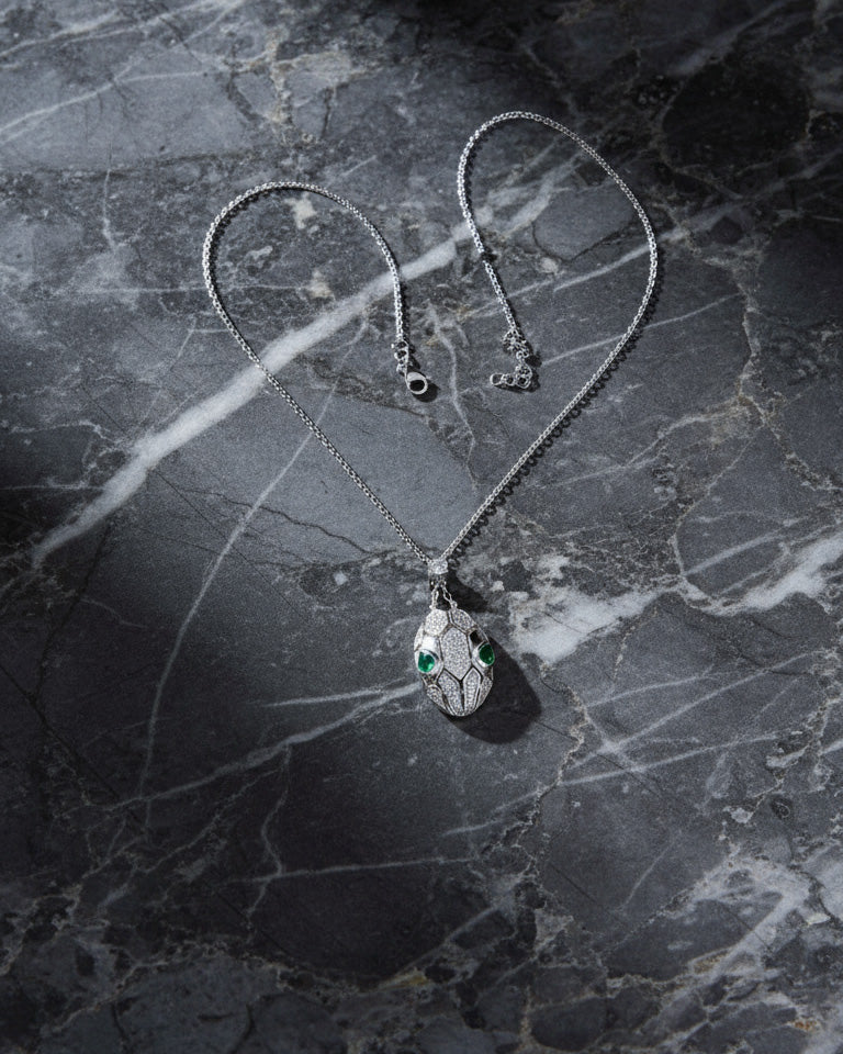 CZ snake shape necklace.