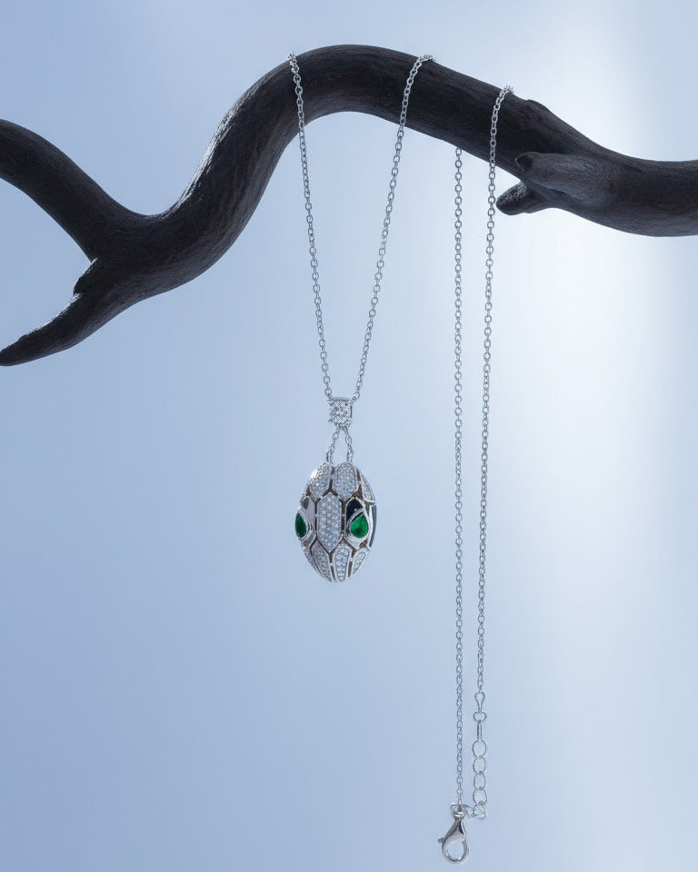 CZ snake shape necklace.