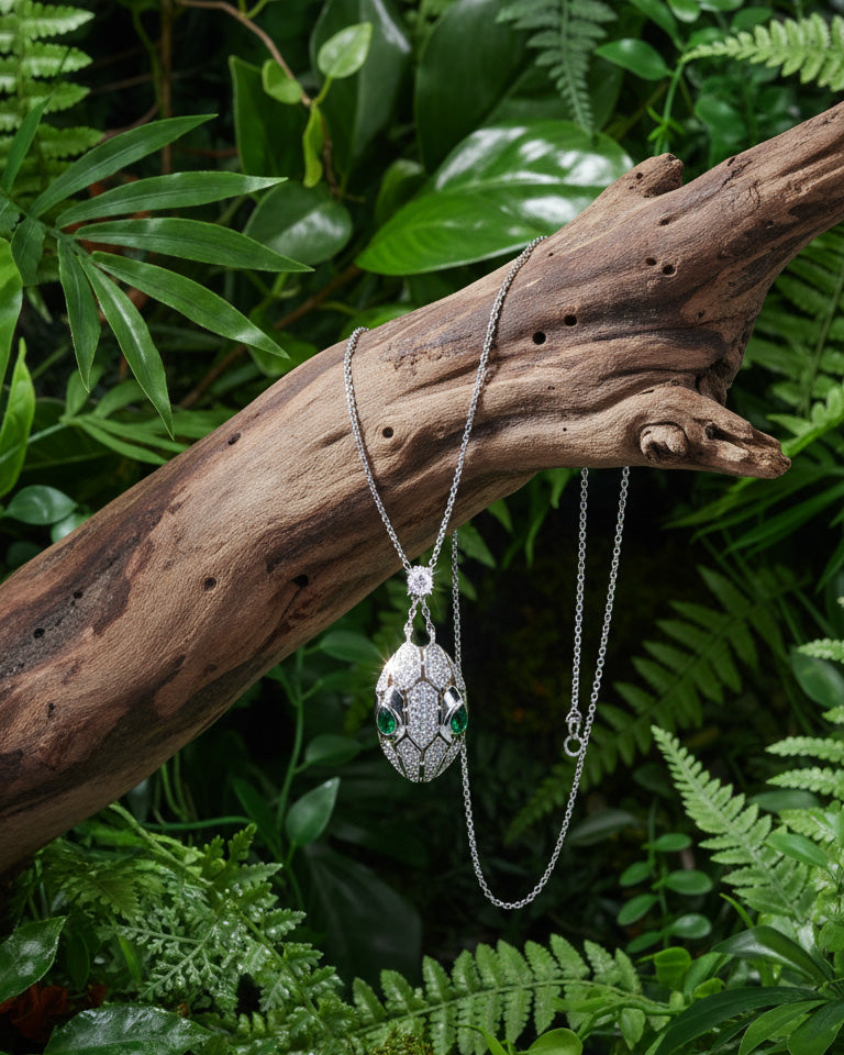 CZ snake shape necklace.