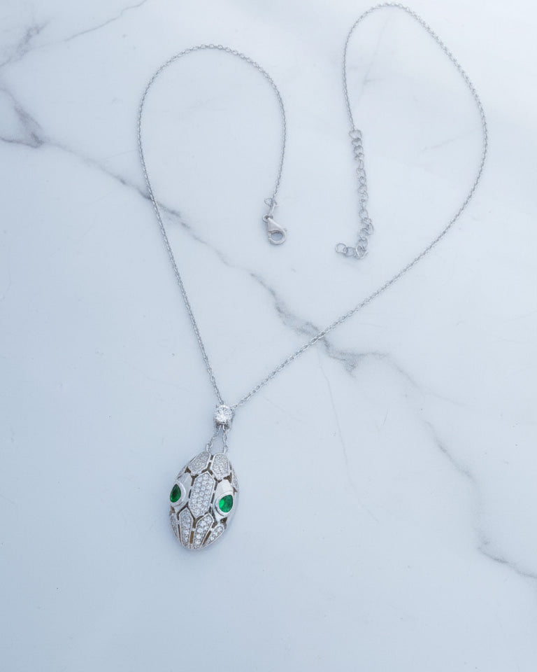 CZ snake shape necklace.
