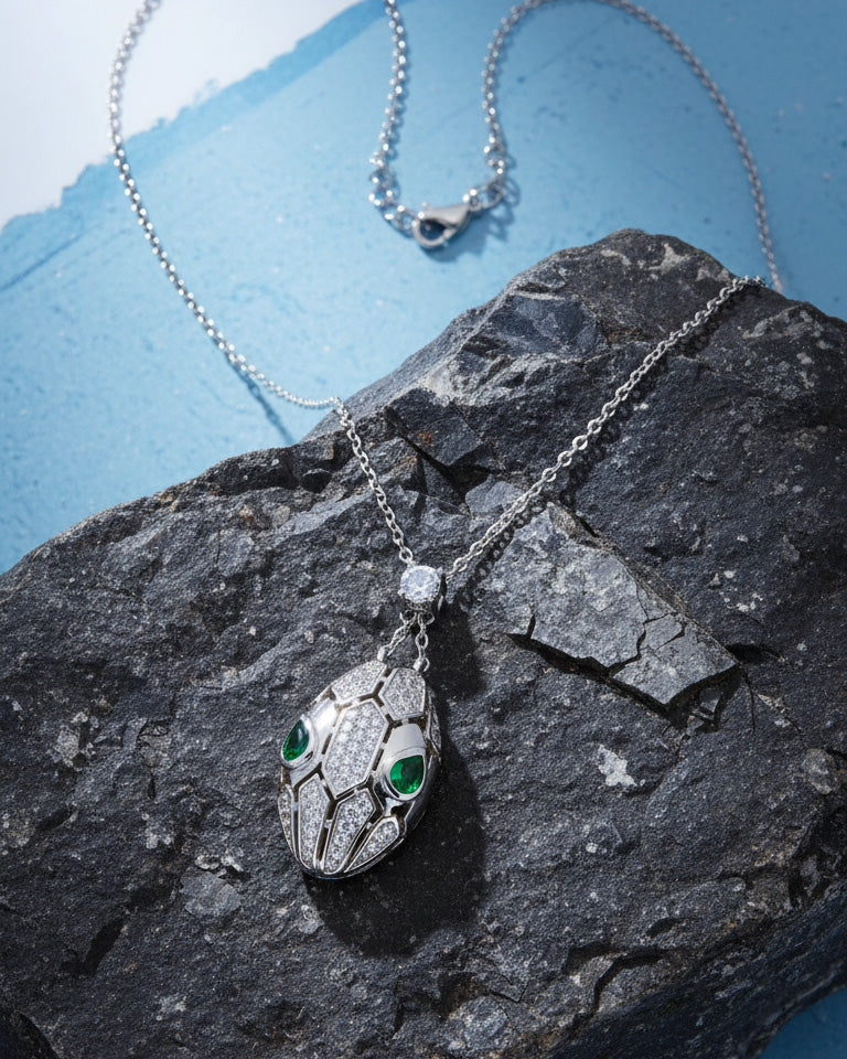 CZ snake shape necklace.