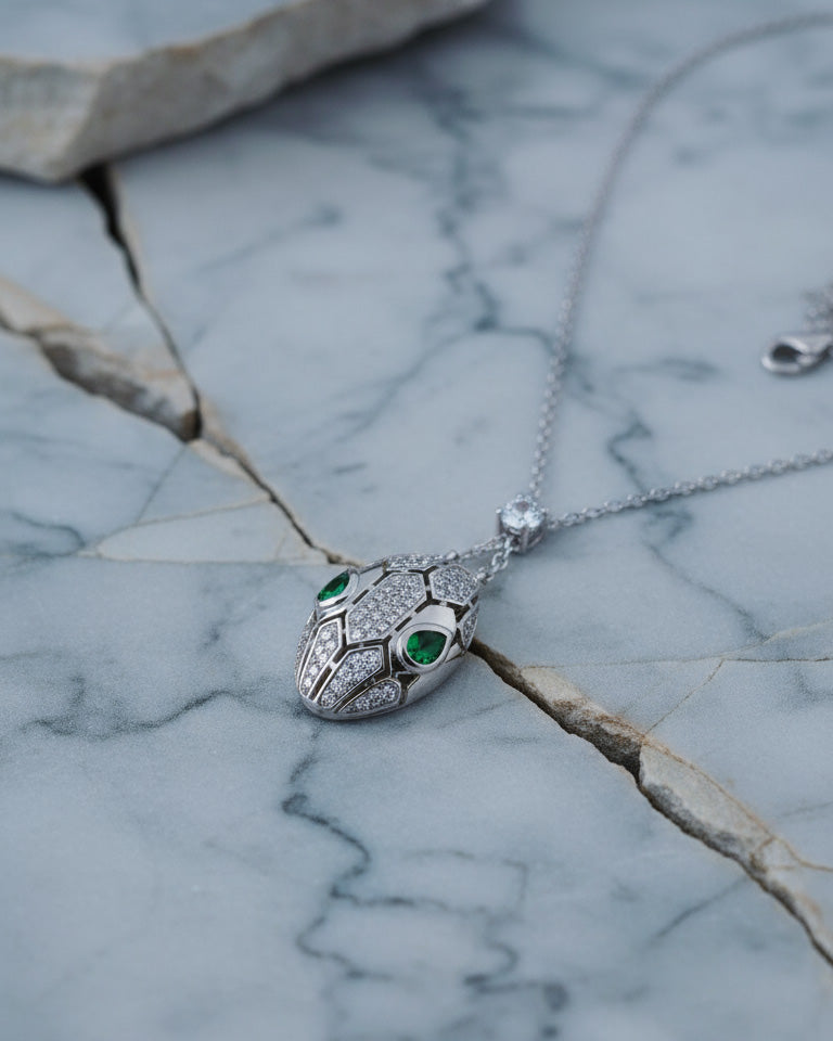 CZ snake shape necklace.