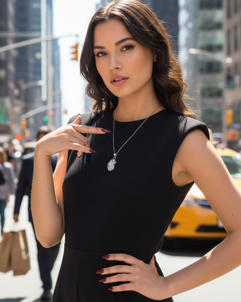 CZ snake shape necklace.