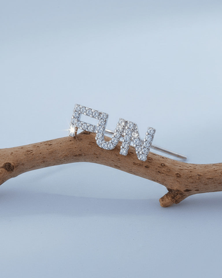 climber words earrings.
