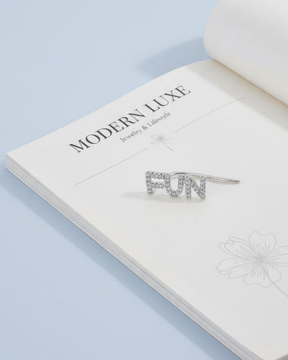 climber words earrings.