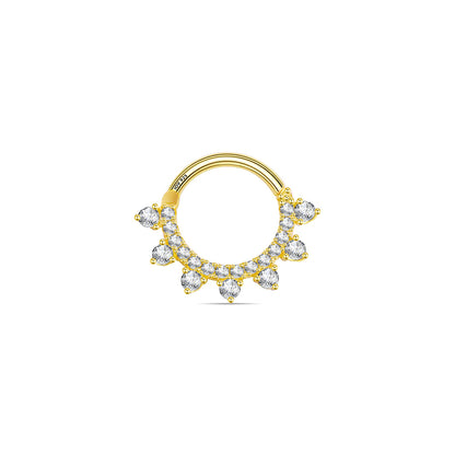 Daith piercing earring with CZ round stones.
