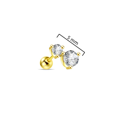 graduated two stones screw ball-back piercing.