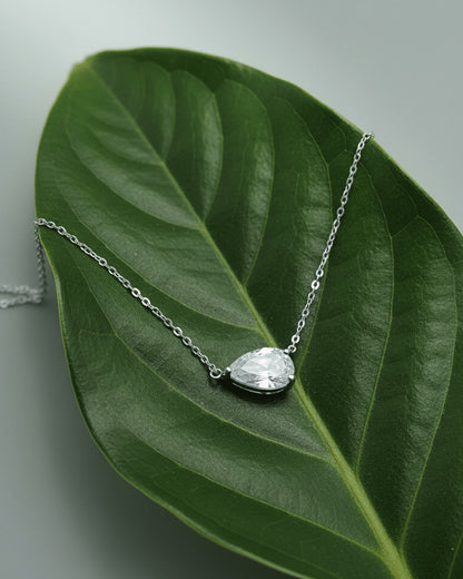 12 mm pear shape CZ necklace.
