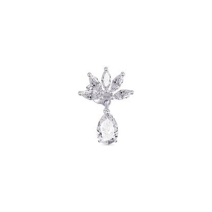 CZ marquise stones with dangling pear shape stud earring.