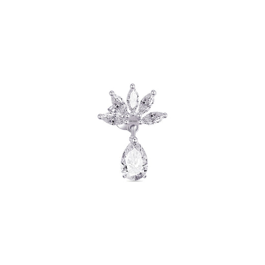 CZ marquise stones with dangling pear shape stud earring.