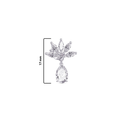 CZ marquise stones with dangling pear shape stud earring.