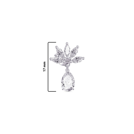 CZ marquise stones with dangling pear shape stud earring.