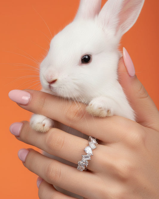 Mixed CZ shapes half band.