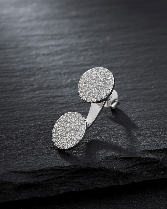 back to front two discs stud earring.