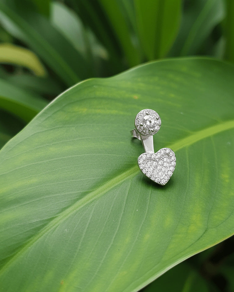 back and front heart shape earrings.