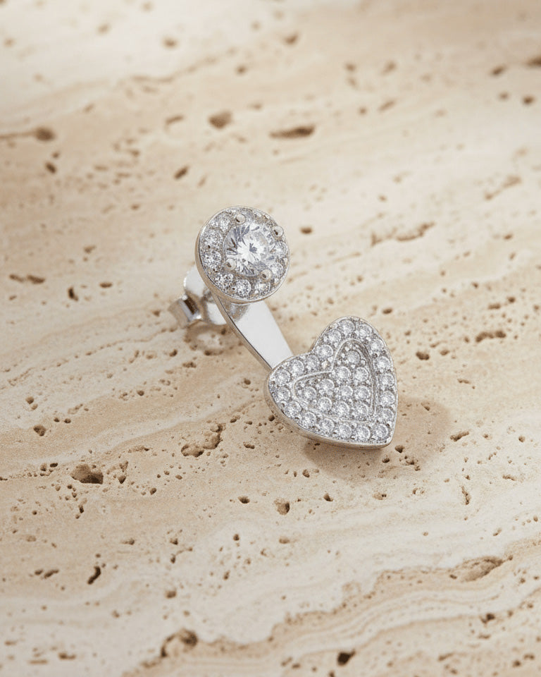 back and front heart shape earrings.