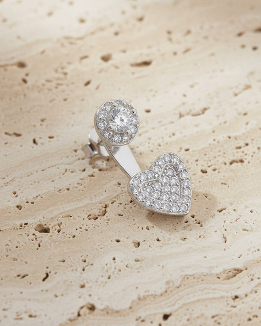 back and front heart shape earrings.