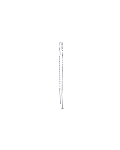 CZ bar threader style earring.