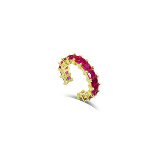ruby and emerald color earcuffs.