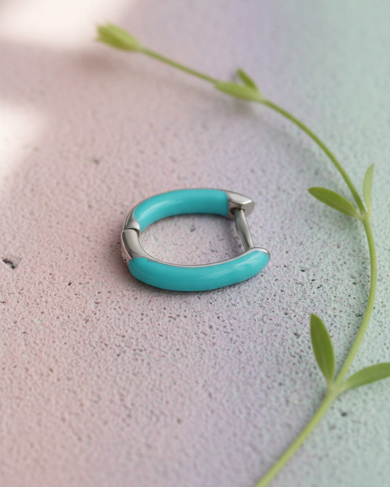 enamel rectangular shape hoops.