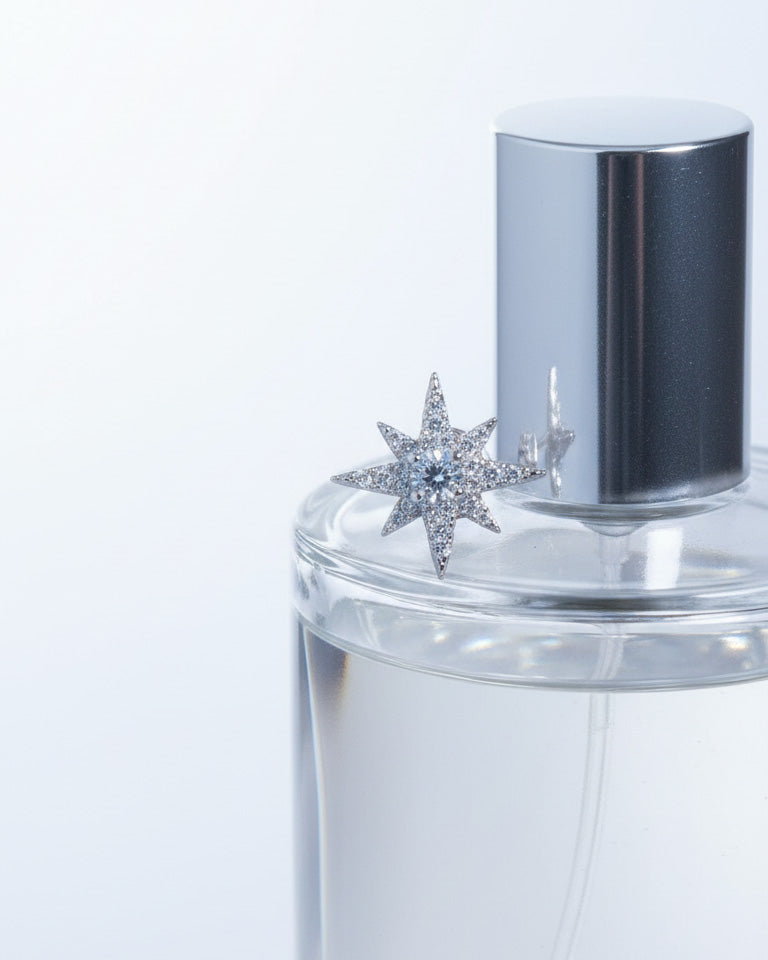 CZ star shape stud earring.