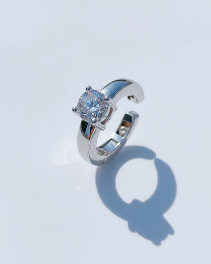 plain clip-on ear-cuff with single CZ stone.