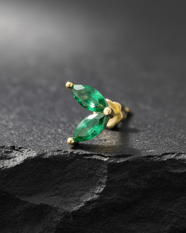 two marquise shape stones fallback piercing.