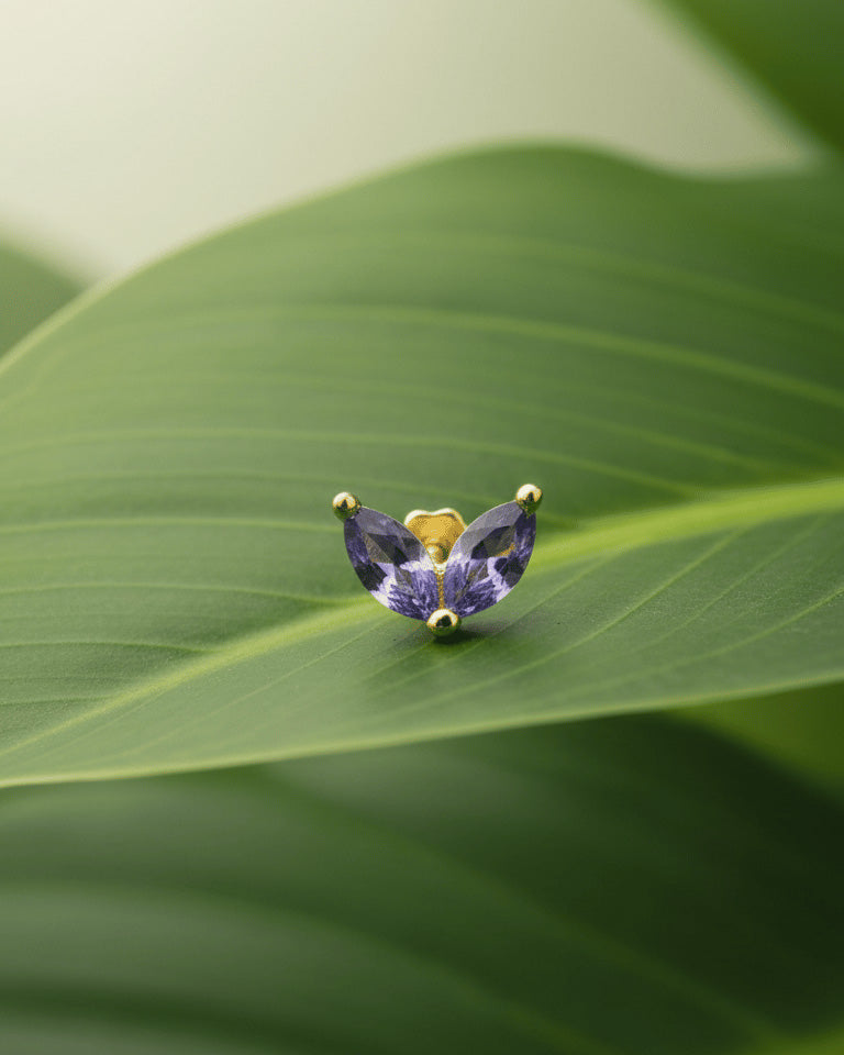 two marquise shape stones fallback piercing.