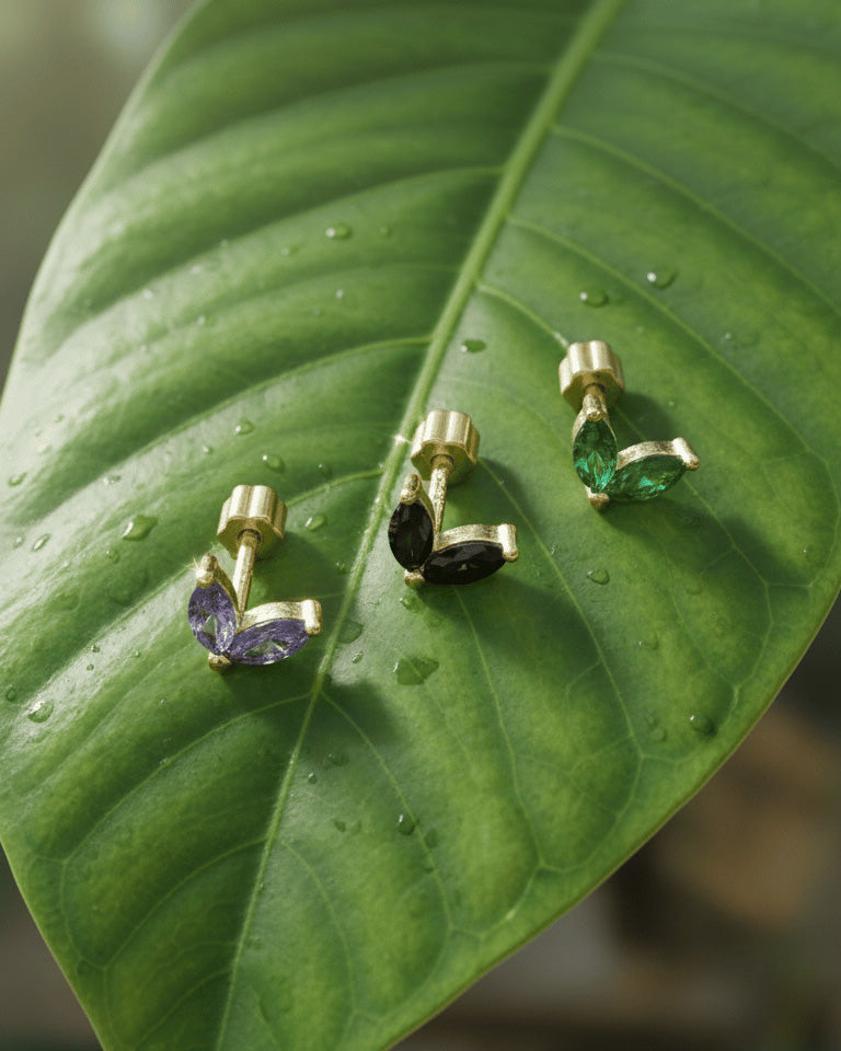 two marquise shape stones fallback piercing.