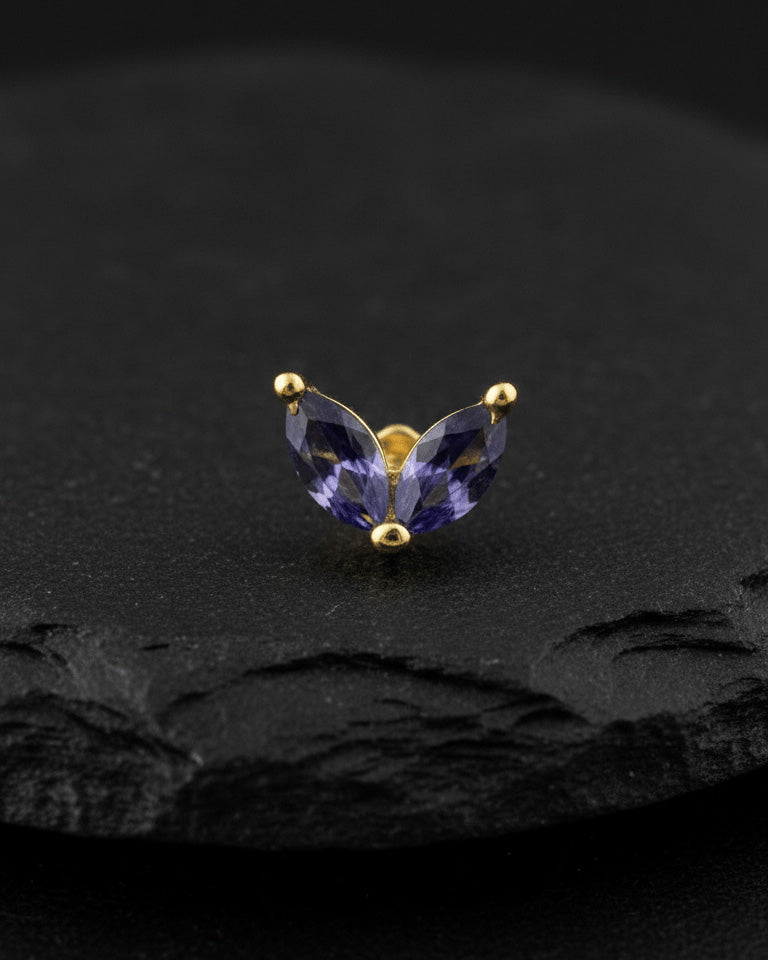two marquise shape stones fallback piercing.