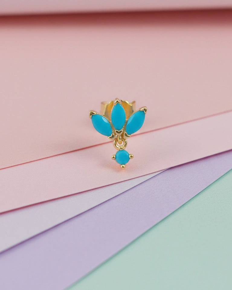 turquoise marquise stones stud earring.