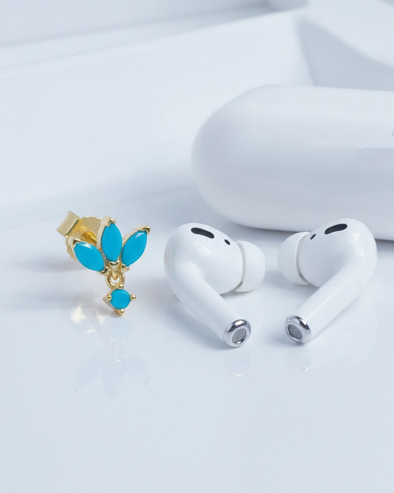 turquoise marquise stones stud earring.