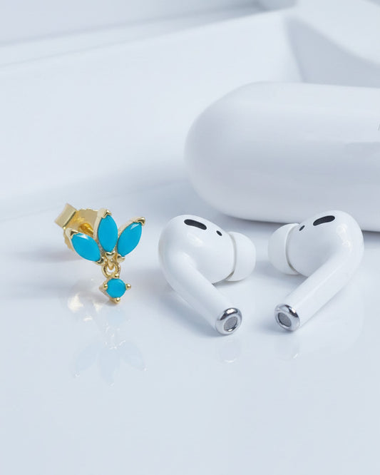 turquoise marquise stones stud earring.