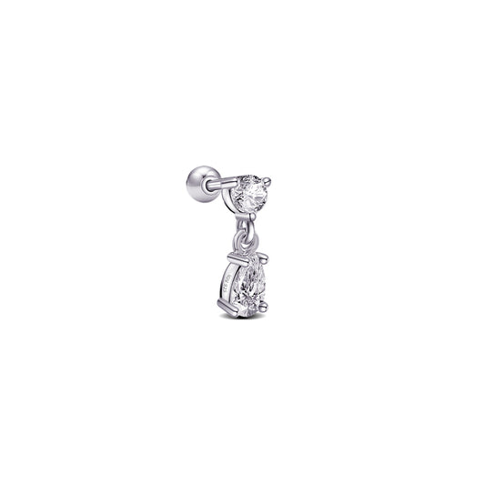 ball back round stone and dangling pear shape.