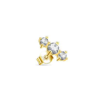 three stones stud earring.
