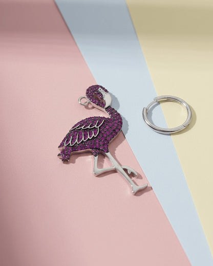 Pink Swan shape earring.