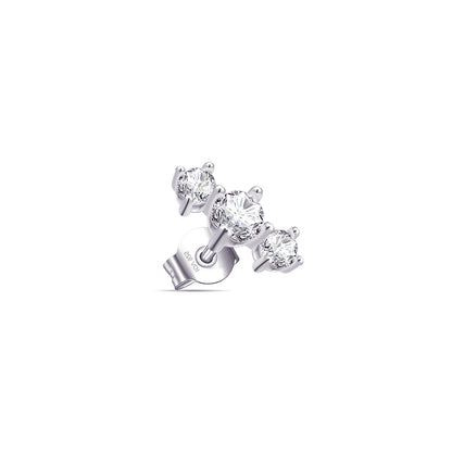three stones stud earring.