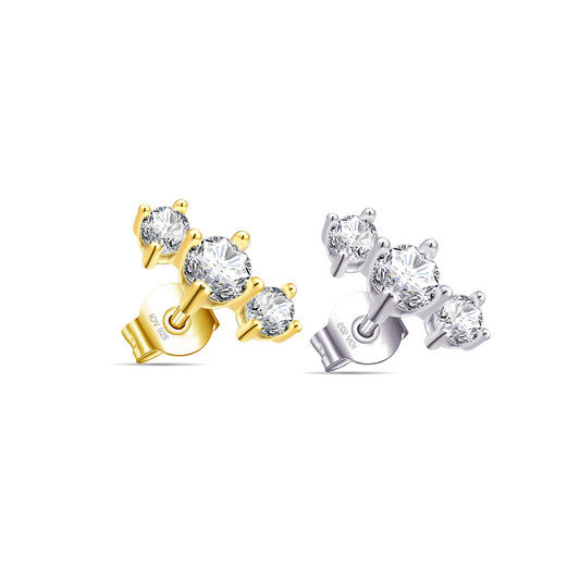 three stones stud earring.