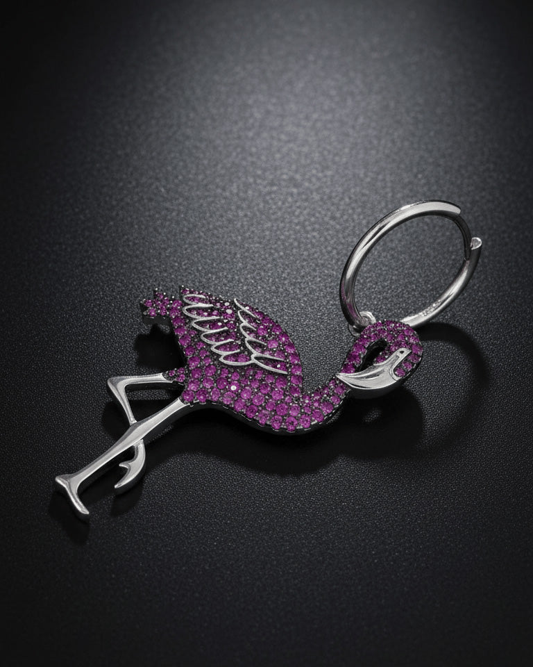 Pink Swan shape earring.